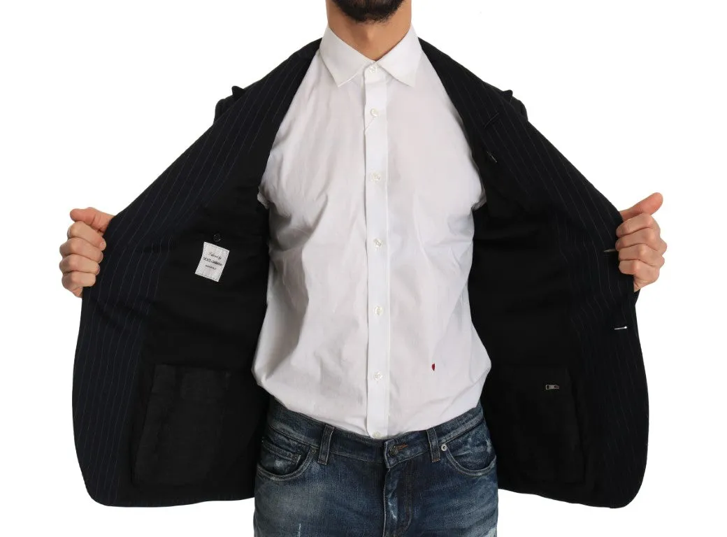 Blue Striped Royal Crown Blazer Jacket