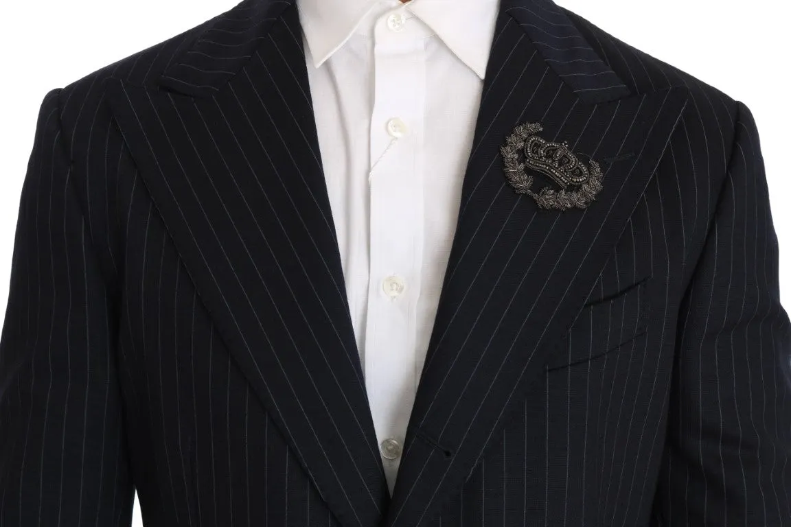 Blue Striped Royal Crown Blazer Jacket