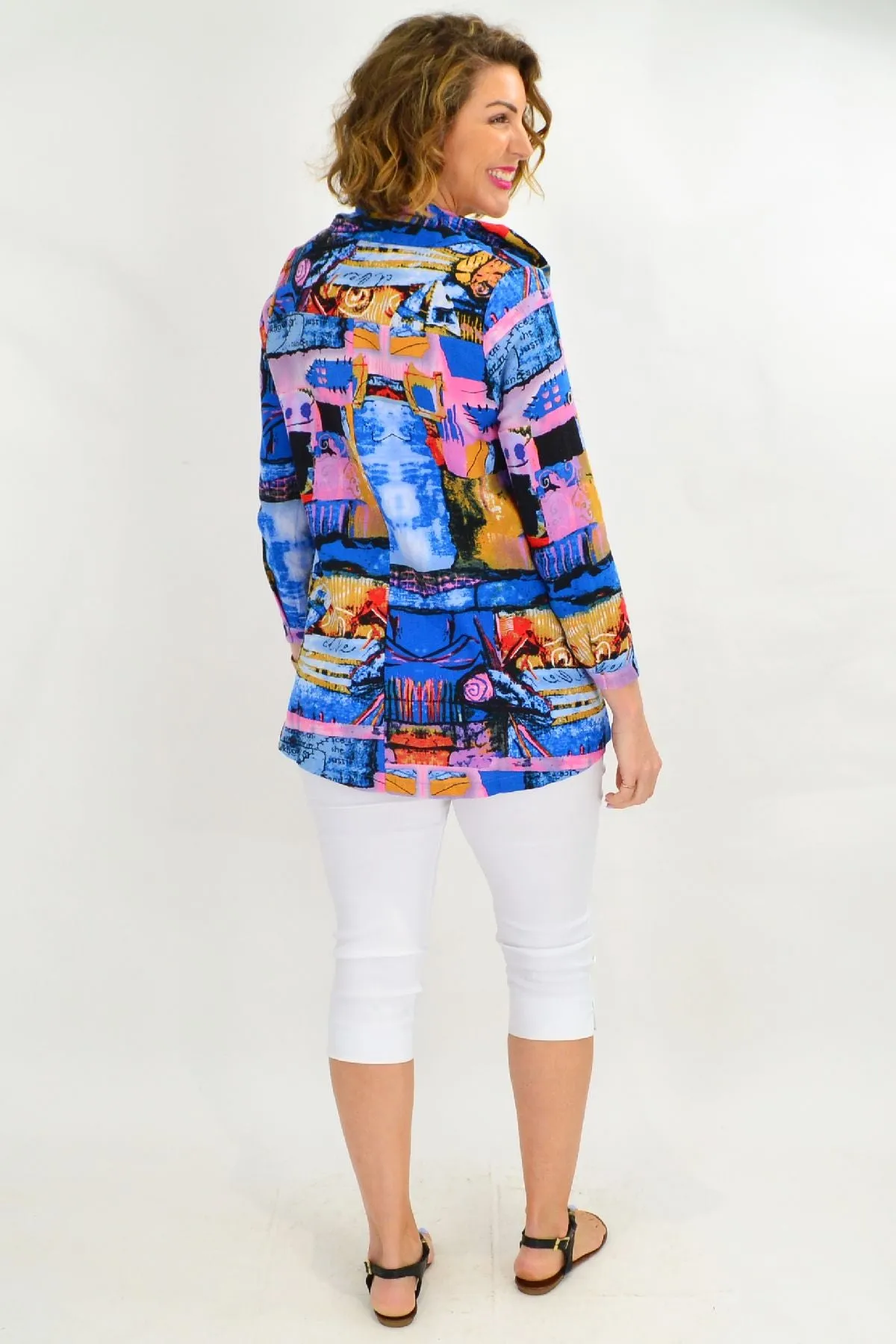 Blue Train High Collar Tunic Shirt