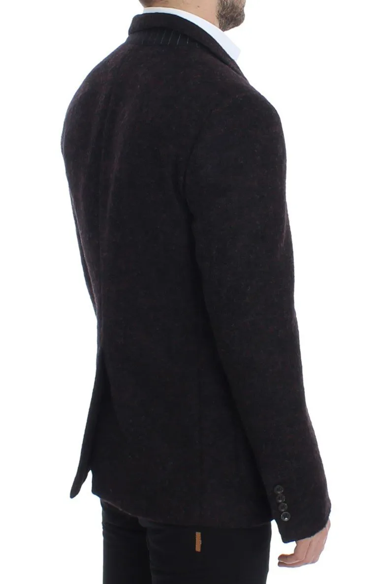 Bordeaux alpaga two button blazer