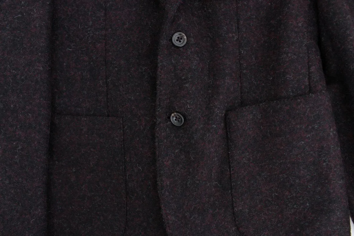 Bordeaux alpaga two button blazer