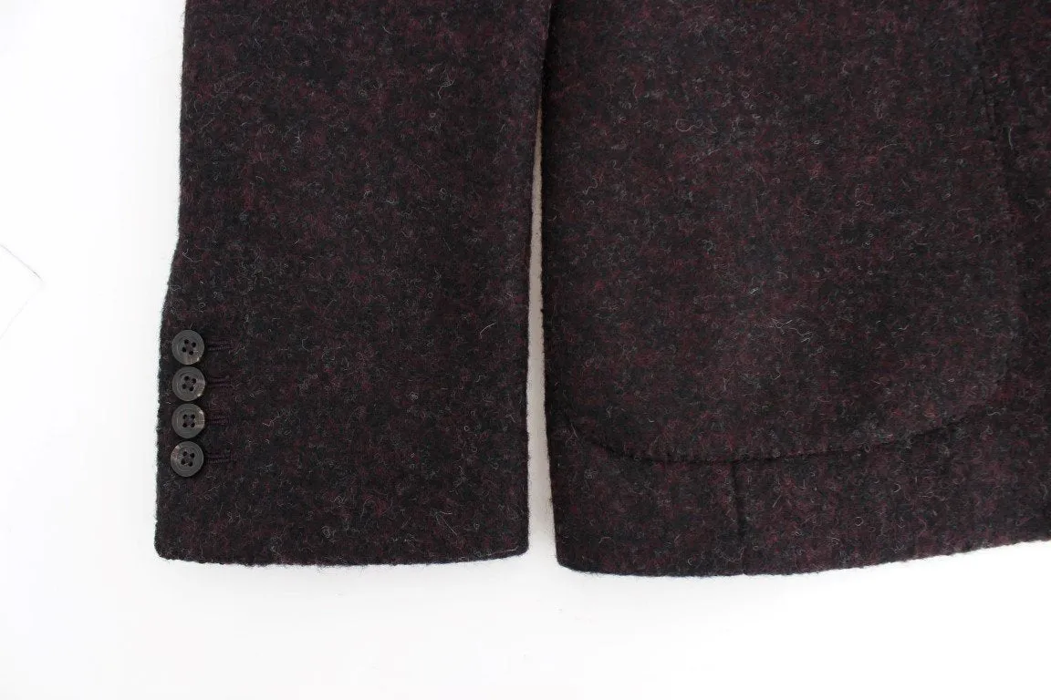 Bordeaux alpaga two button blazer