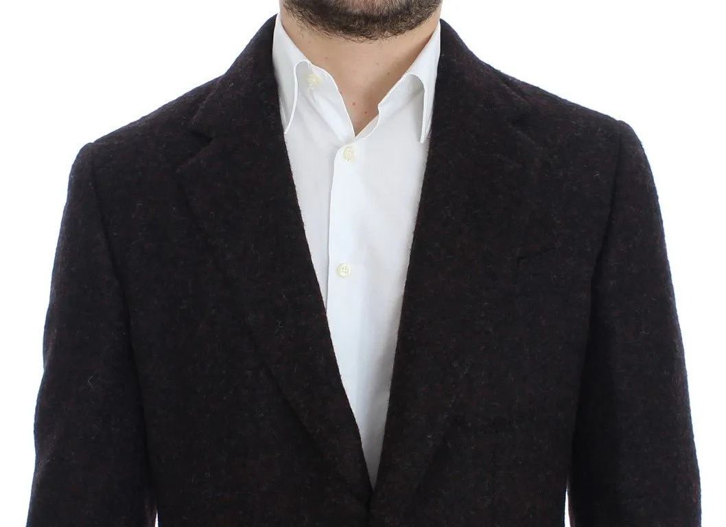 Bordeaux alpaga two button blazer