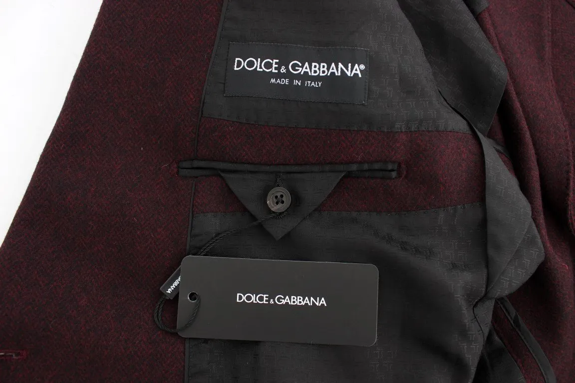 Bordeaux double breasted wool blazer