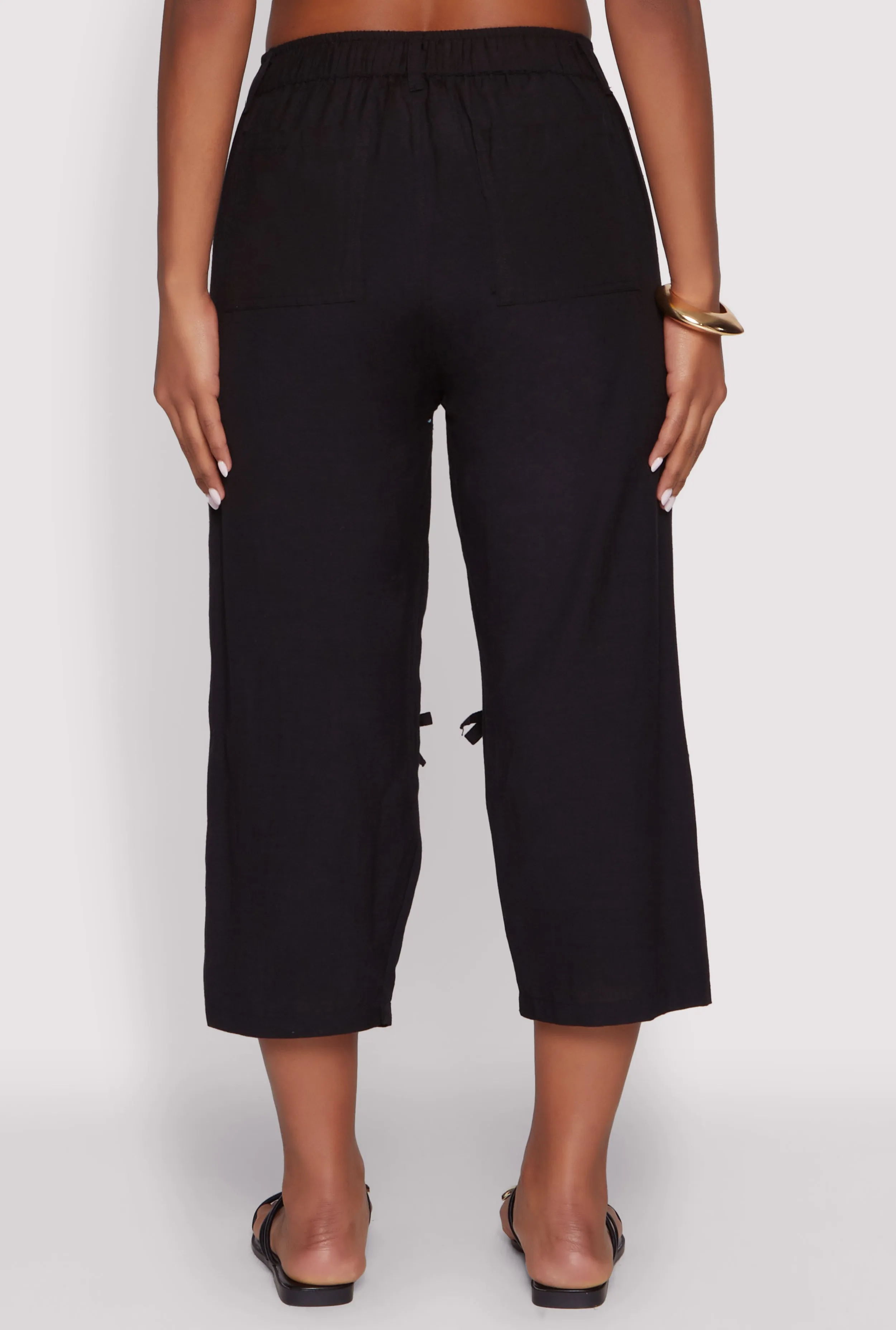 Bow Cargo Pocket Capri Pants