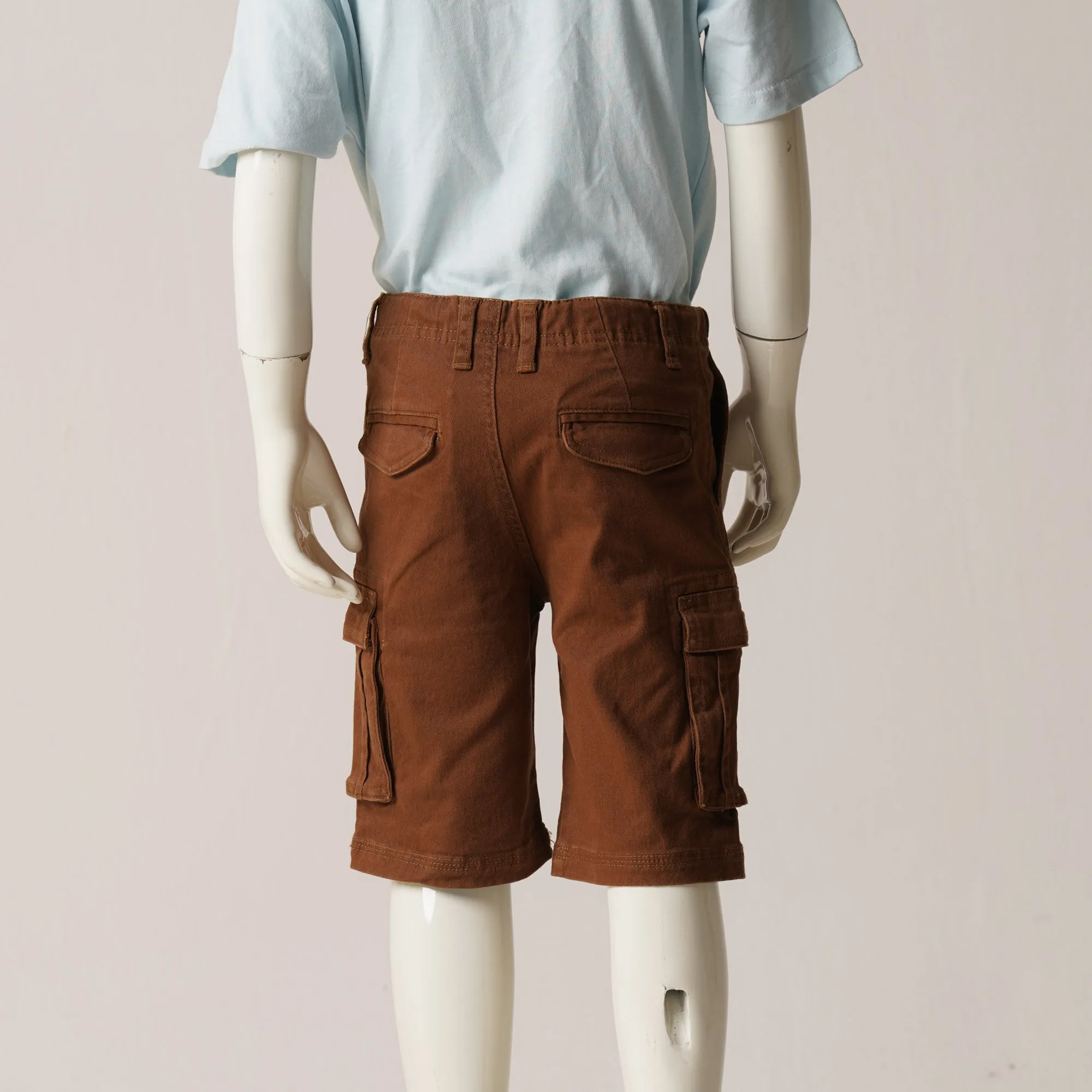 Boys Short Cargo Pant-Mustard