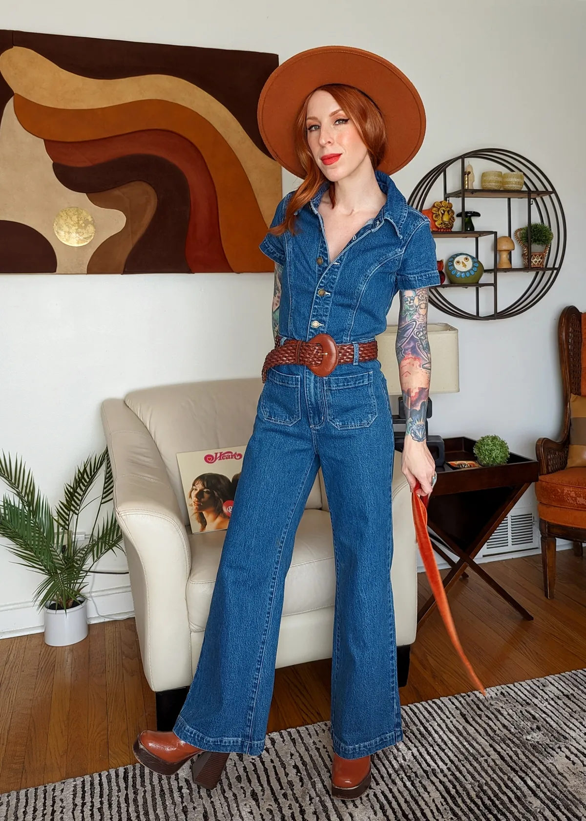 Breaker Blue Denim Sailor Jumpsuit <br><i> ankle length </i>