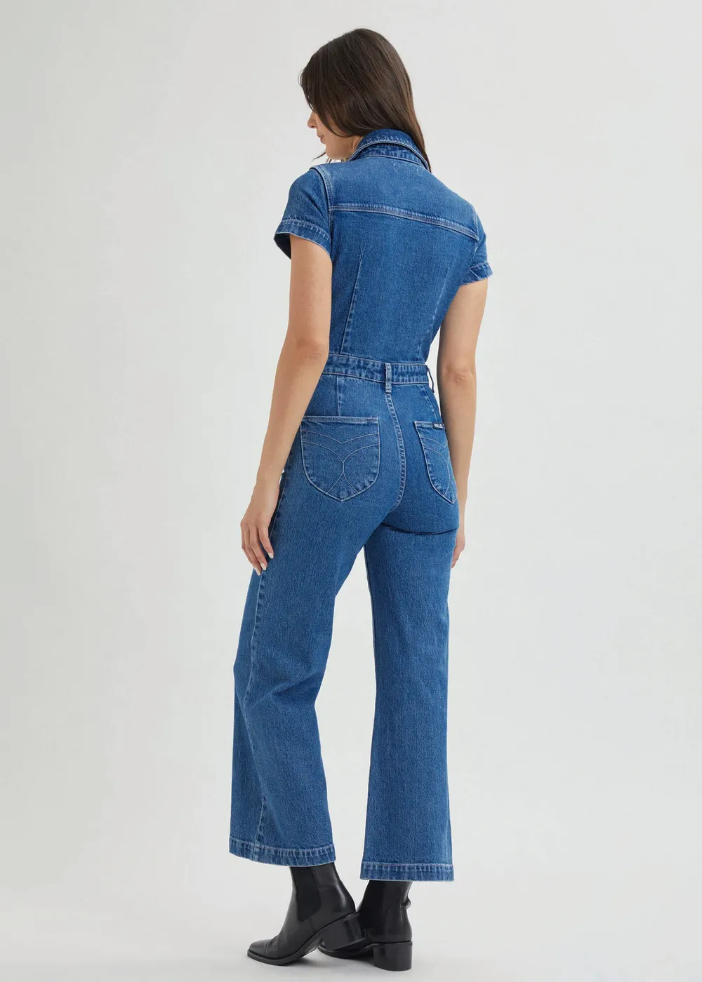 Breaker Blue Denim Sailor Jumpsuit <br><i> ankle length </i>