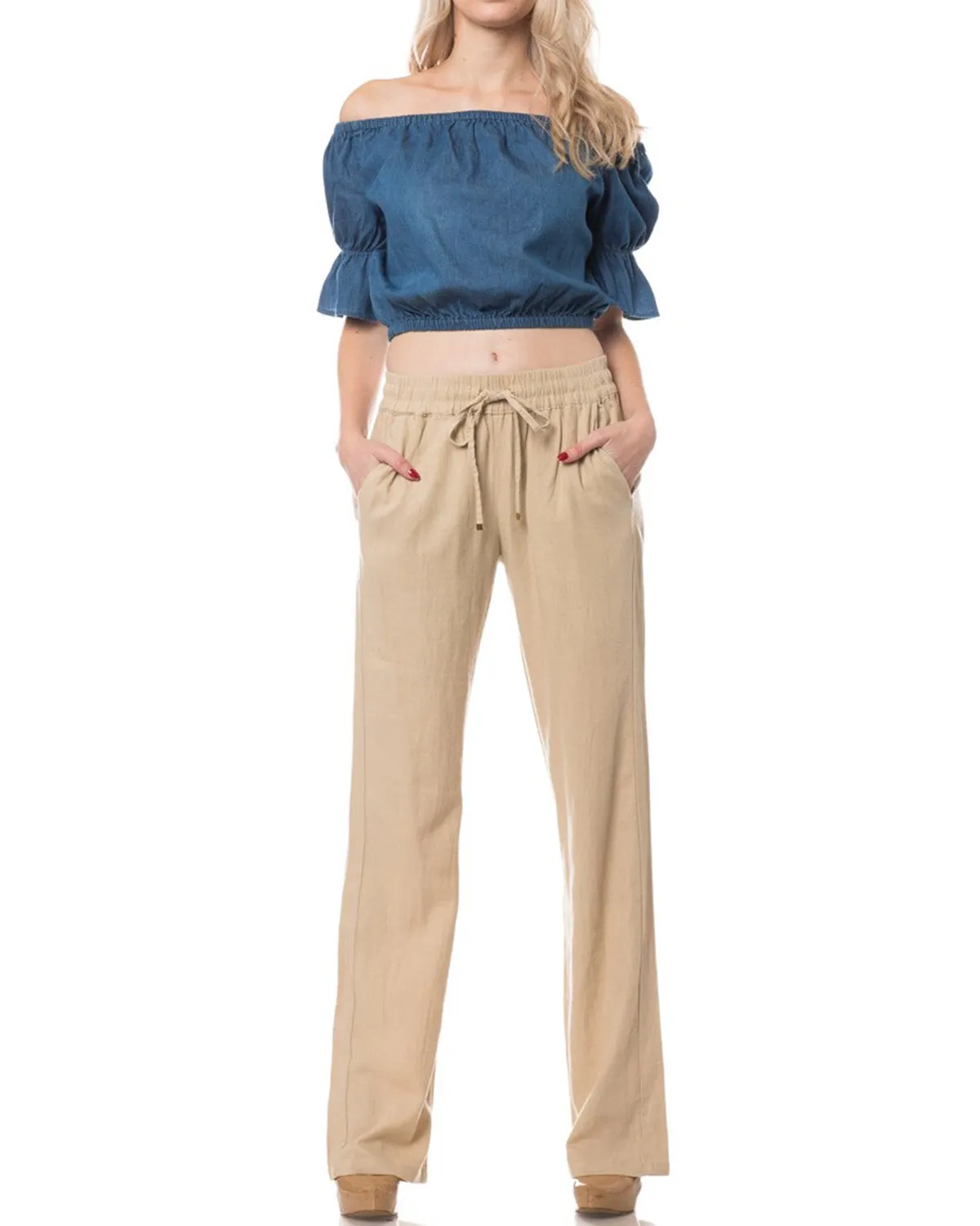 Breezy Comfort Linen Drawstring Pants