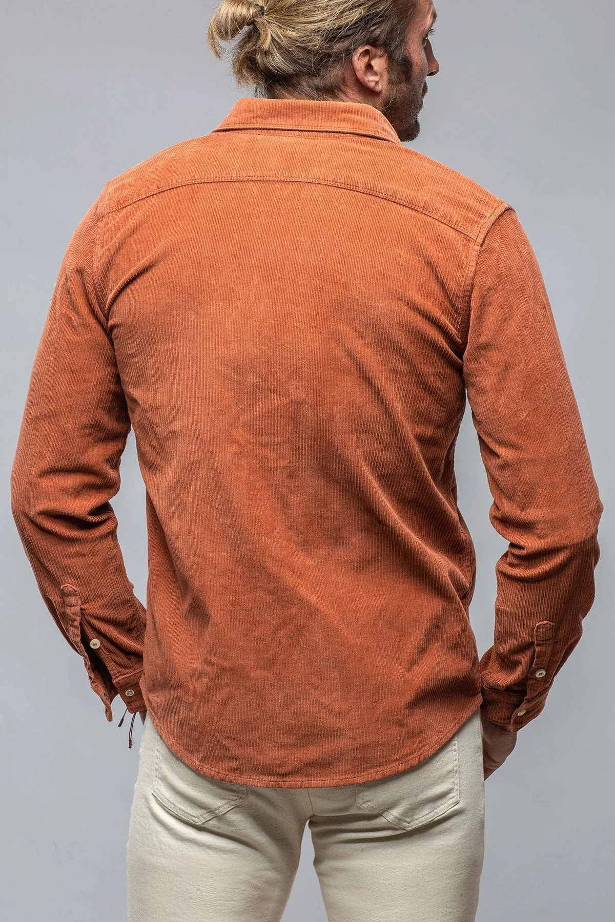 Brooks Corduroy Snap Shirt In Coccio