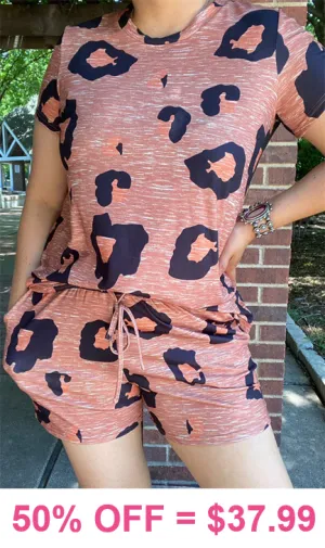 Brown Leopard shirt & short (2 PC. SET)