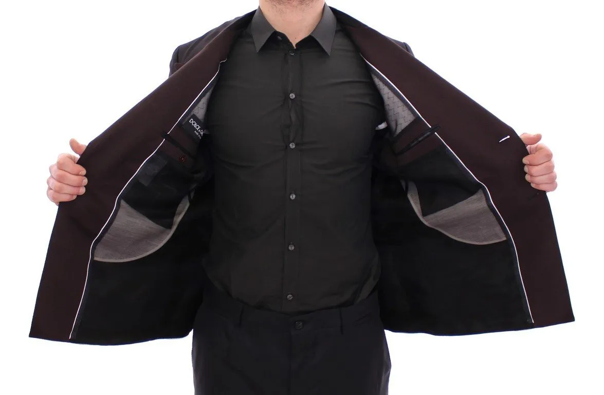 Brown silk slim fit blazer