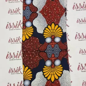 Brown, White & Blue Ankara Fabric - ak8076