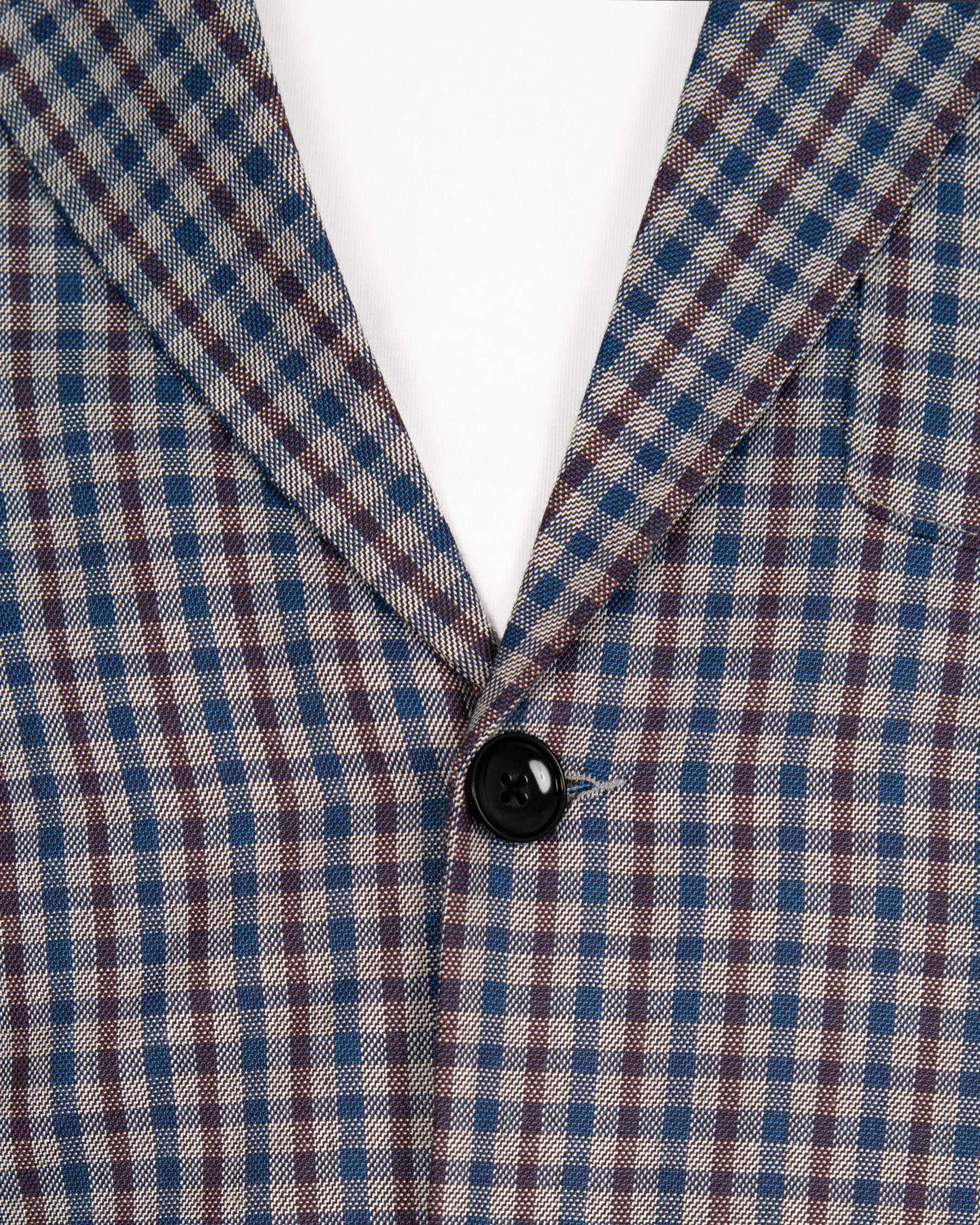 Brown with Blue Gingham wool rich Blazer