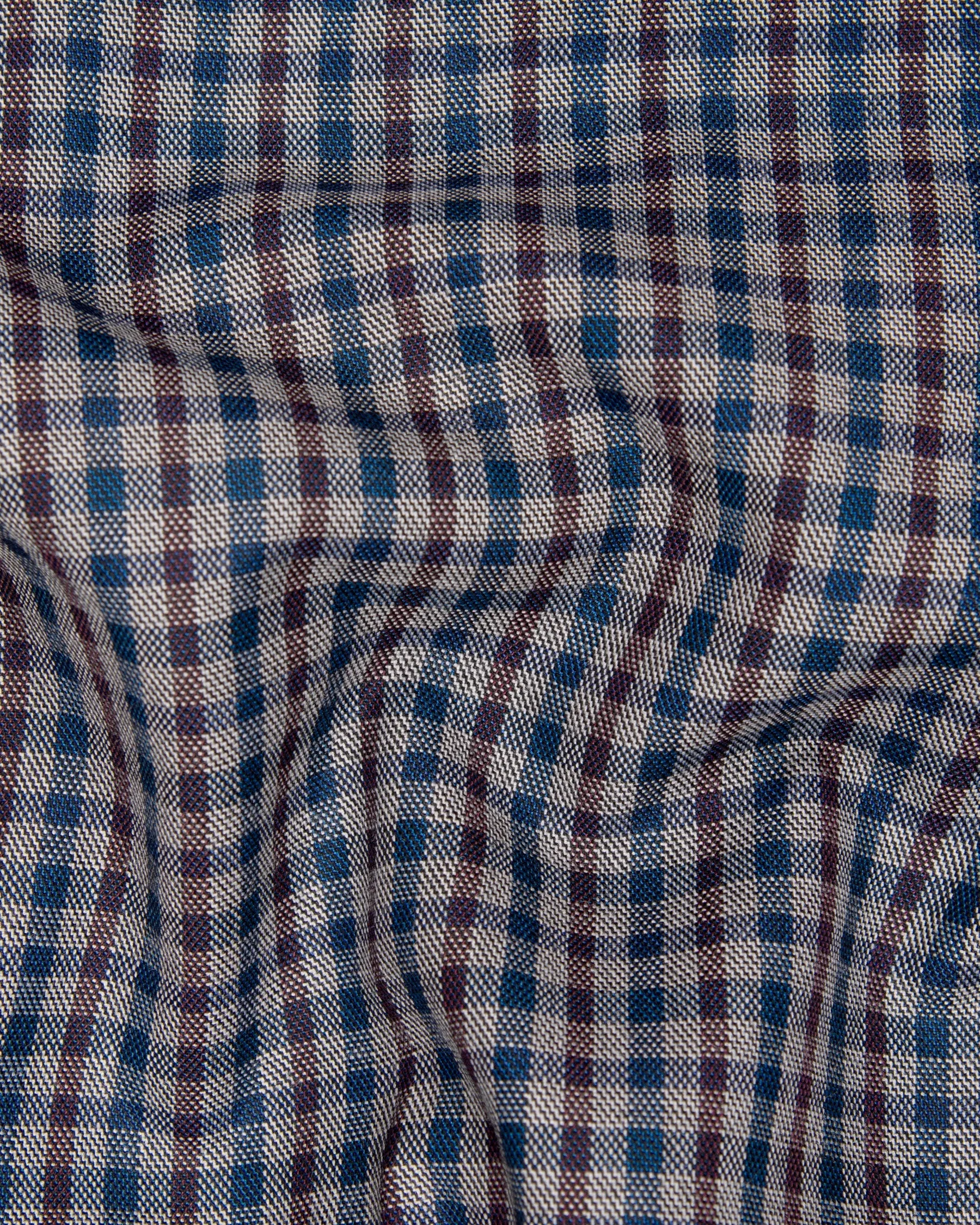 Brown with Blue Gingham wool rich Blazer
