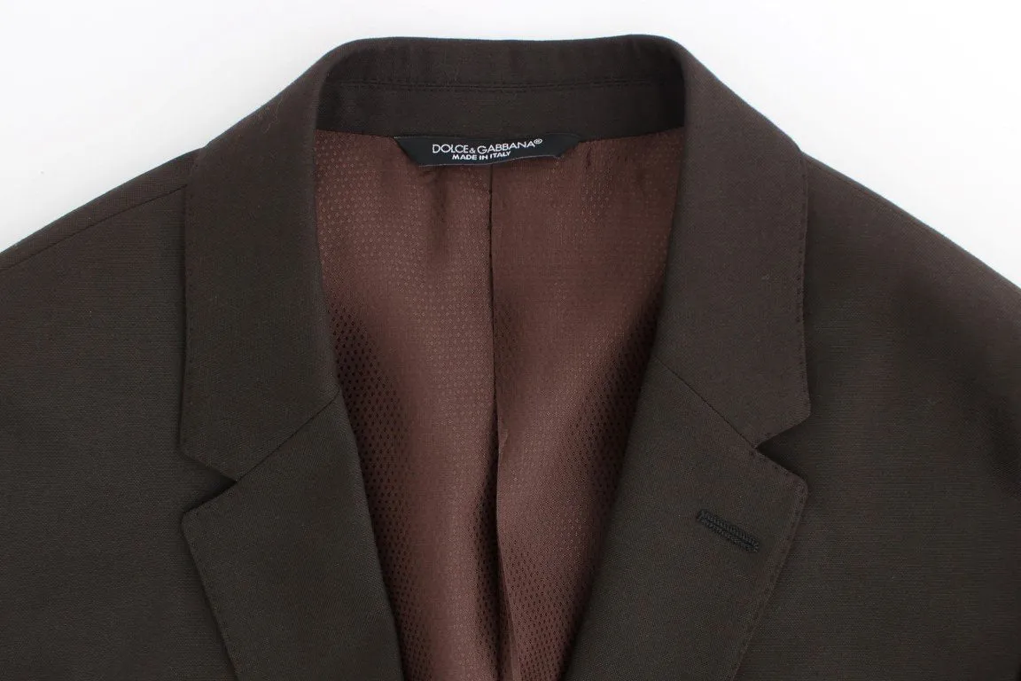 Brown wool MARTINI slim fit blazer