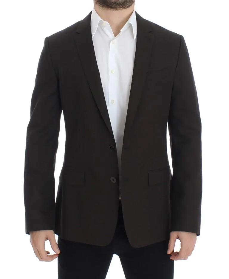 Brown wool MARTINI slim fit blazer