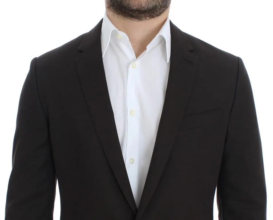 Brown wool MARTINI slim fit blazer