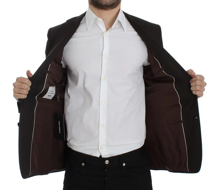 Brown wool MARTINI slim fit blazer
