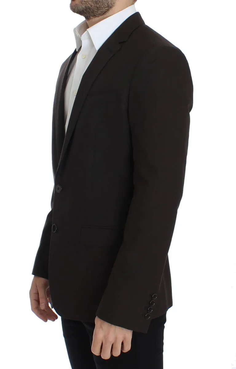 Brown wool MARTINI slim fit blazer