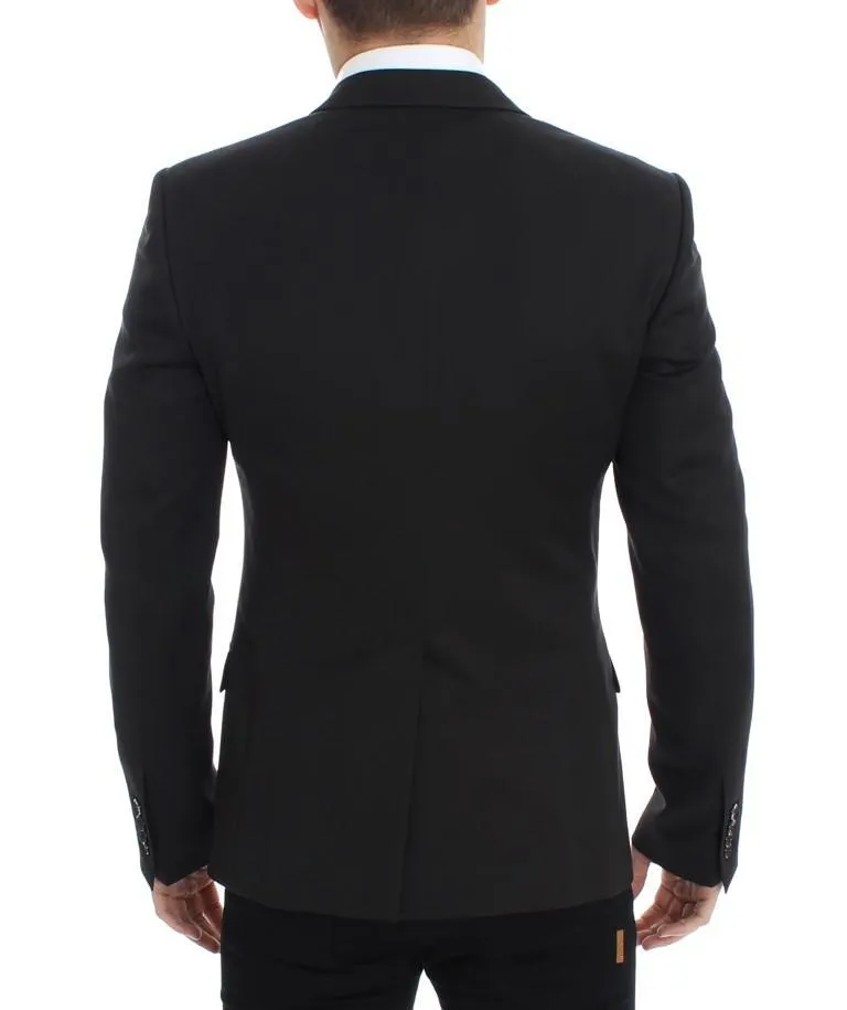 Brown wool slim fit blazer