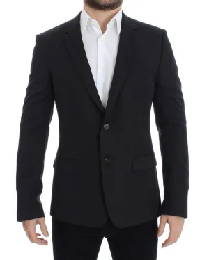 Brown wool slim fit blazer