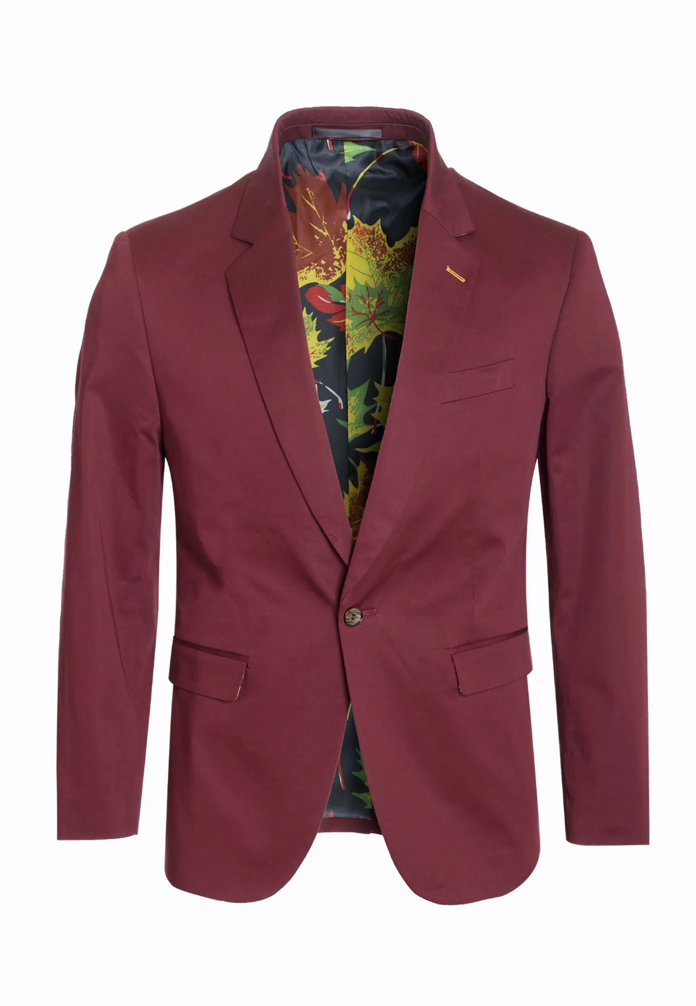 Burgundy Cotton-Stretch Fashion Blazer (1720)