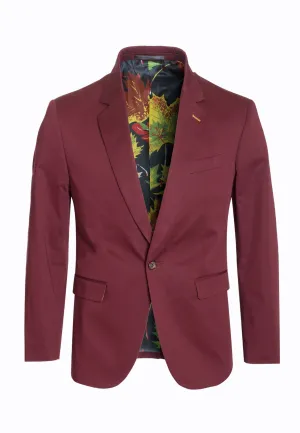 Burgundy Cotton-Stretch Fashion Blazer (1720)