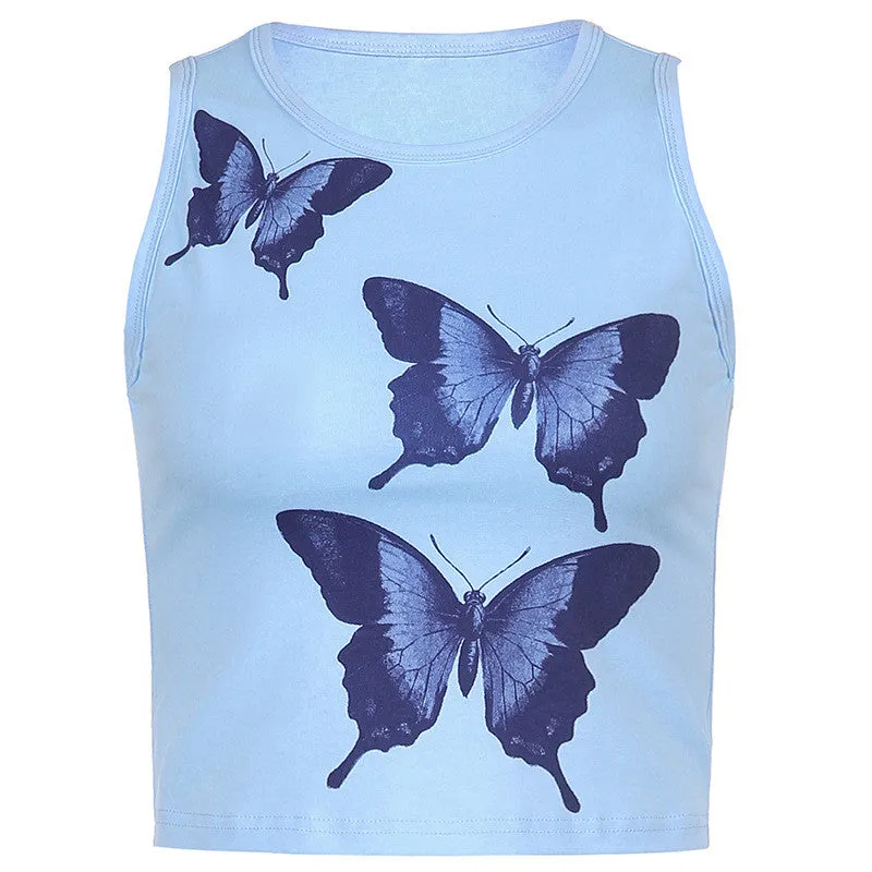 Butterfly Print Vest ER5813