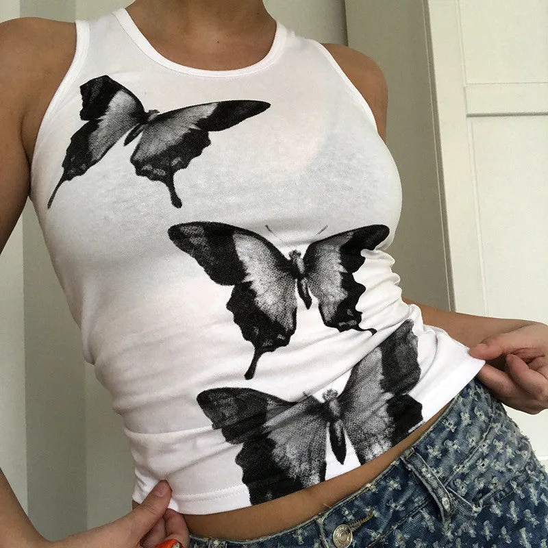 Butterfly Print Vest ER5813
