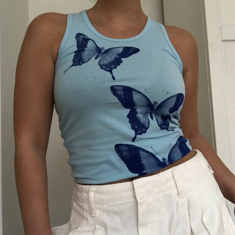 Butterfly Print Vest ER5813