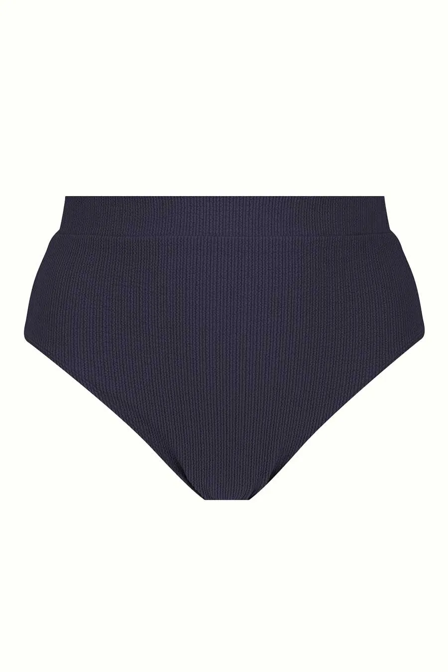 Byron High Waisted Bikini Bottom - Navy Texture