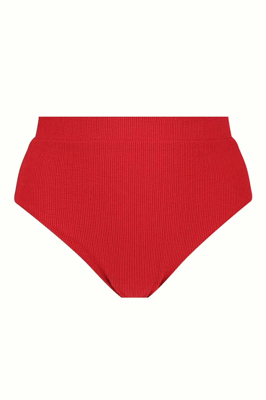 Byron High Waisted Bikini Bottom - Red Texture