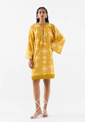 Cabana yellow pam bell sleeves dress
