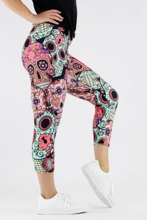 Calavera Skull - Casual Capri Leggings