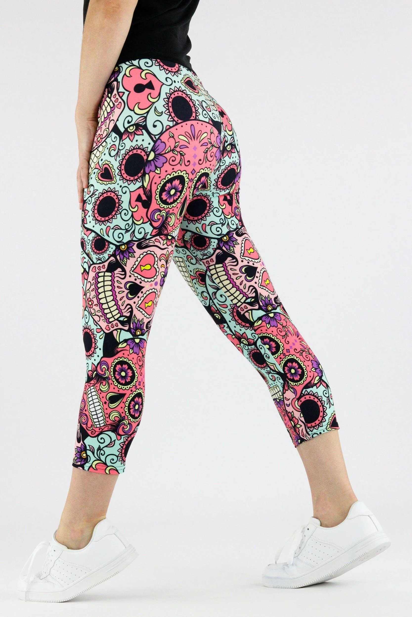 Calavera Skull - Casual Capri Leggings
