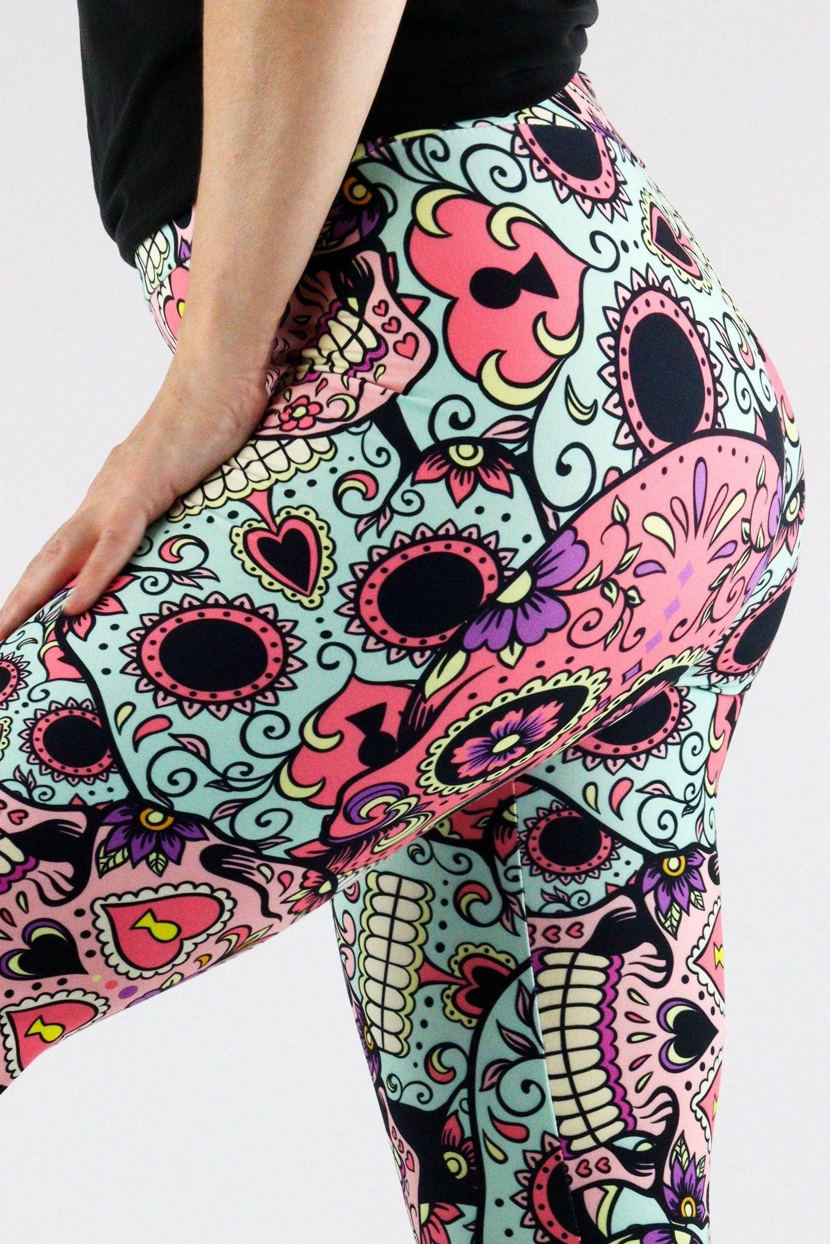 Calavera Skull - Casual Capri Leggings