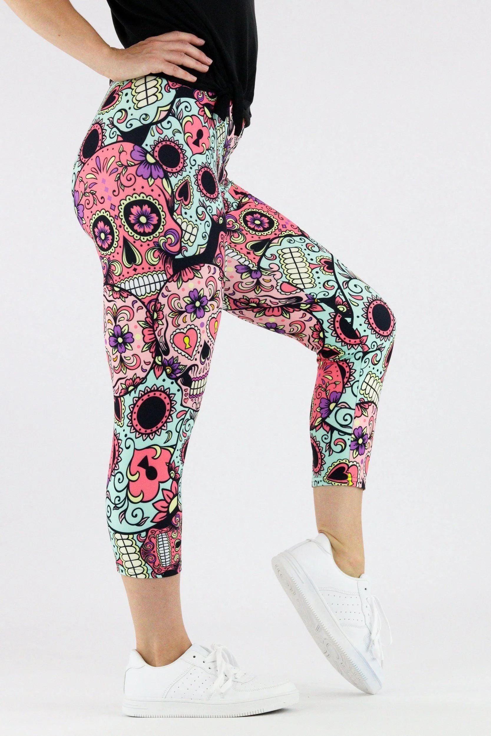 Calavera Skull - Casual Capri Leggings