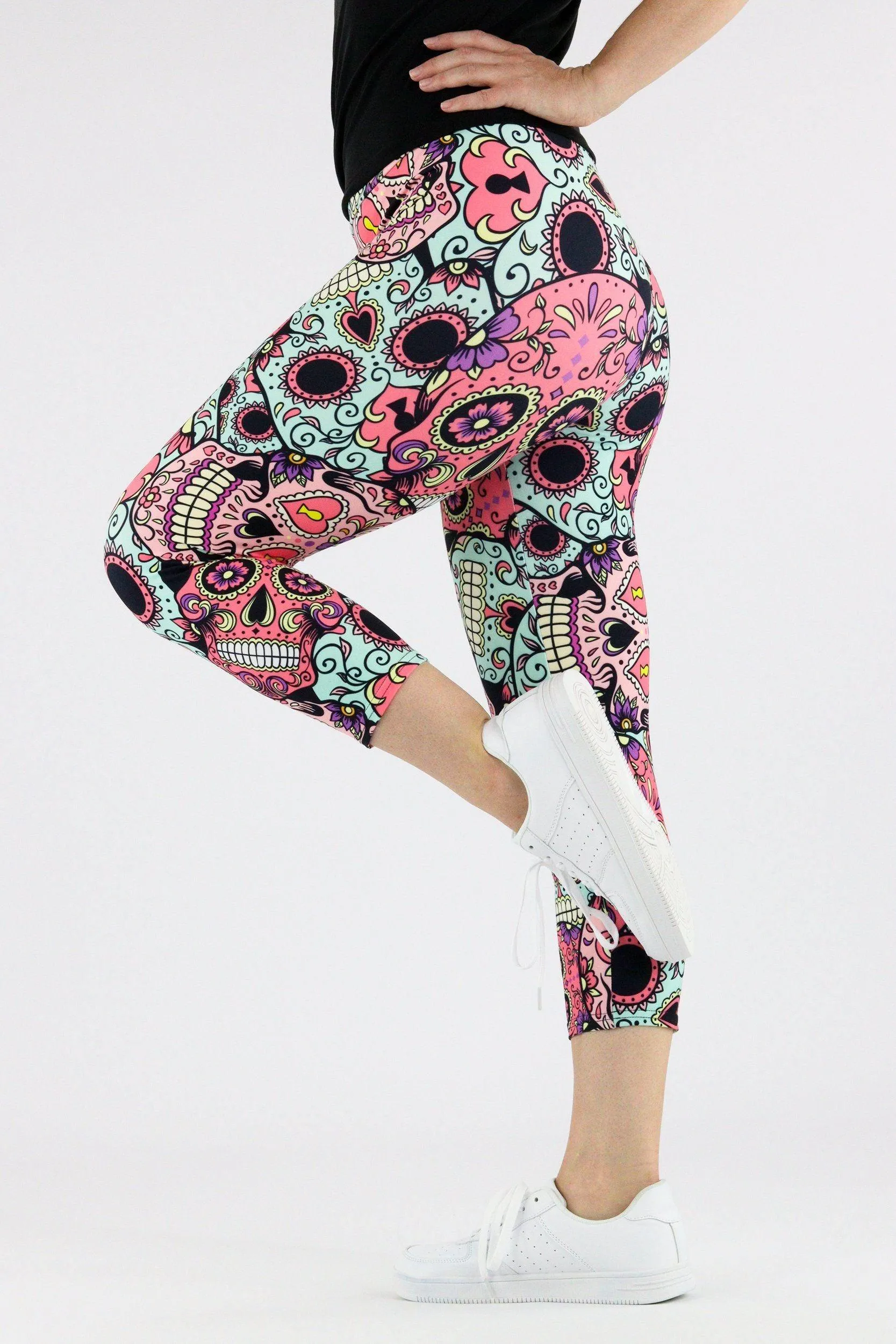 Calavera Skull - Casual Capri Leggings