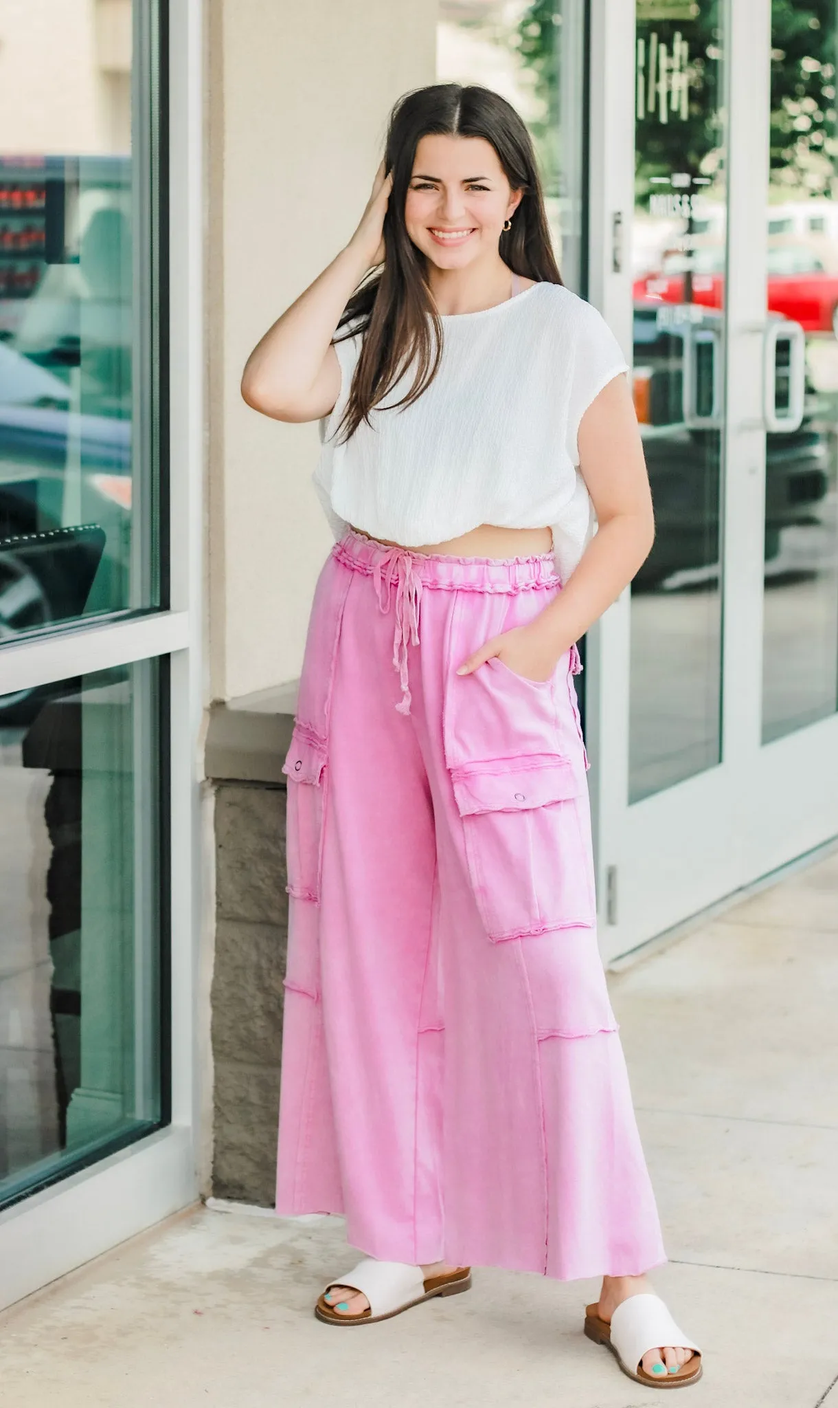 Calling You Out Wide Leg Pants in Pink