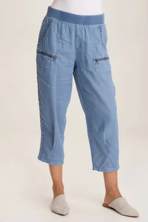 Camden Linen Tapered Crop Pant
