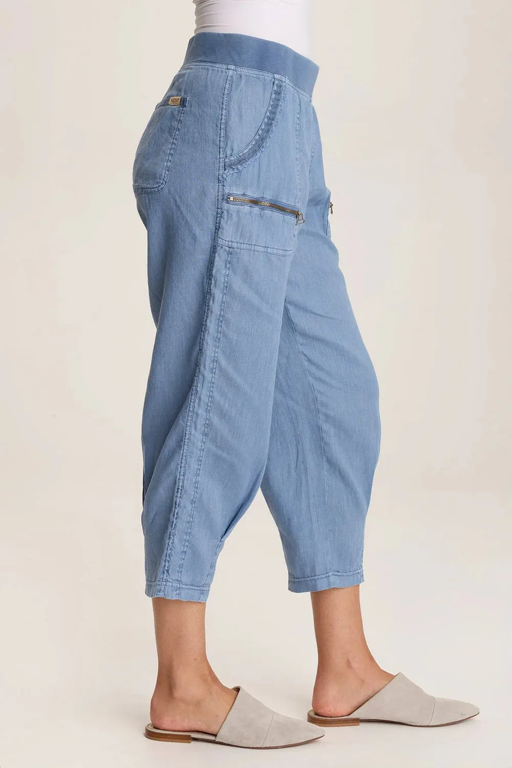 Camden Linen Tapered Crop Pant