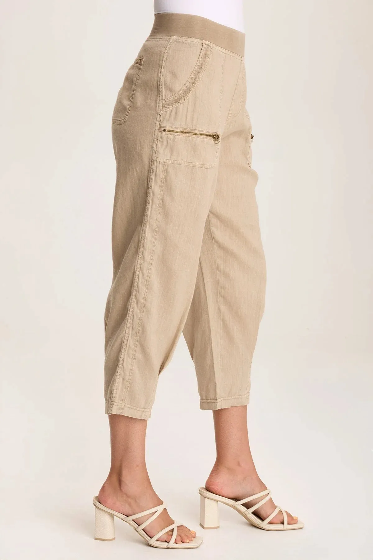 Camden Linen Tapered Crop Pant