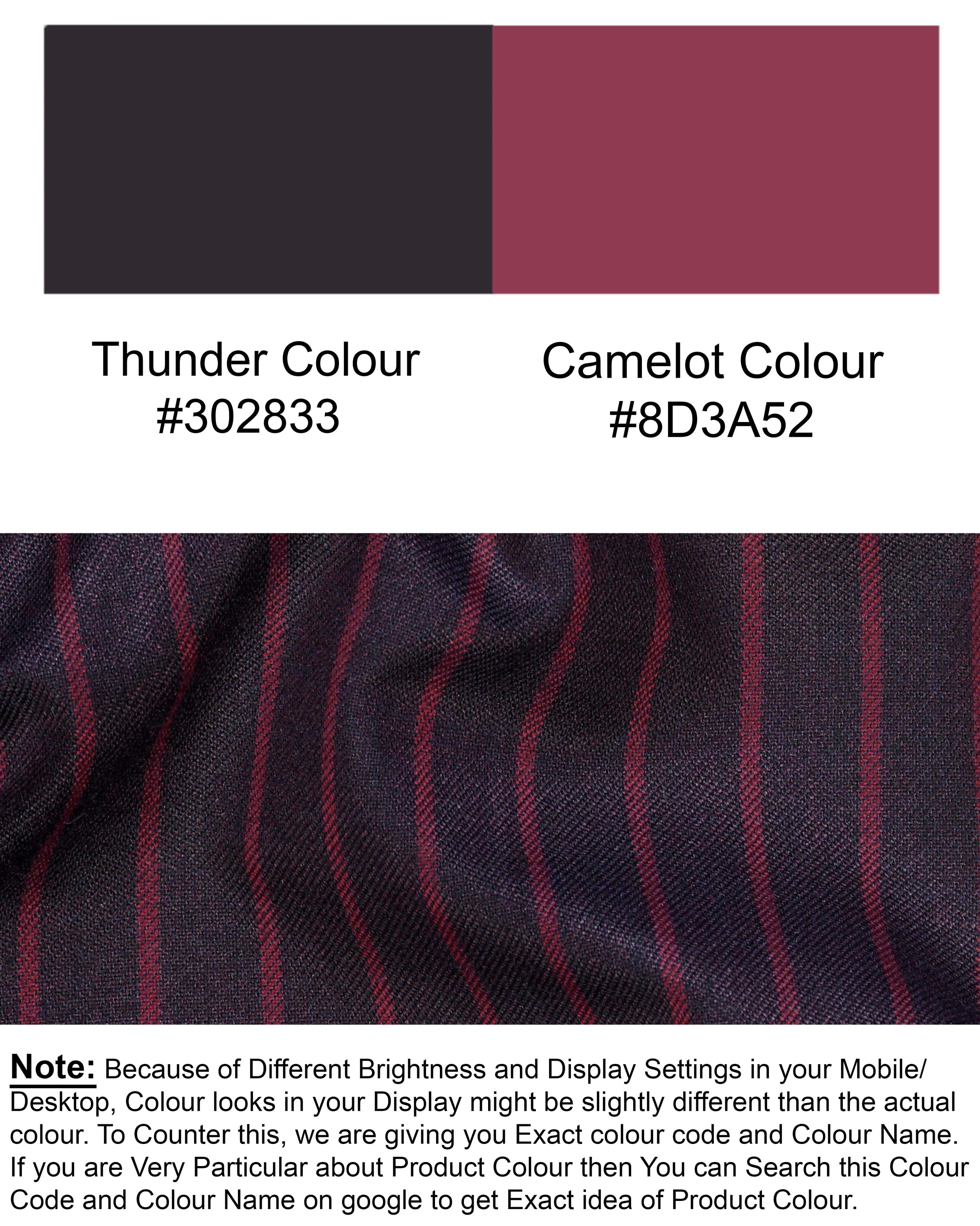 Camelot Pink Tonal Striped Double-Breasted Blazer