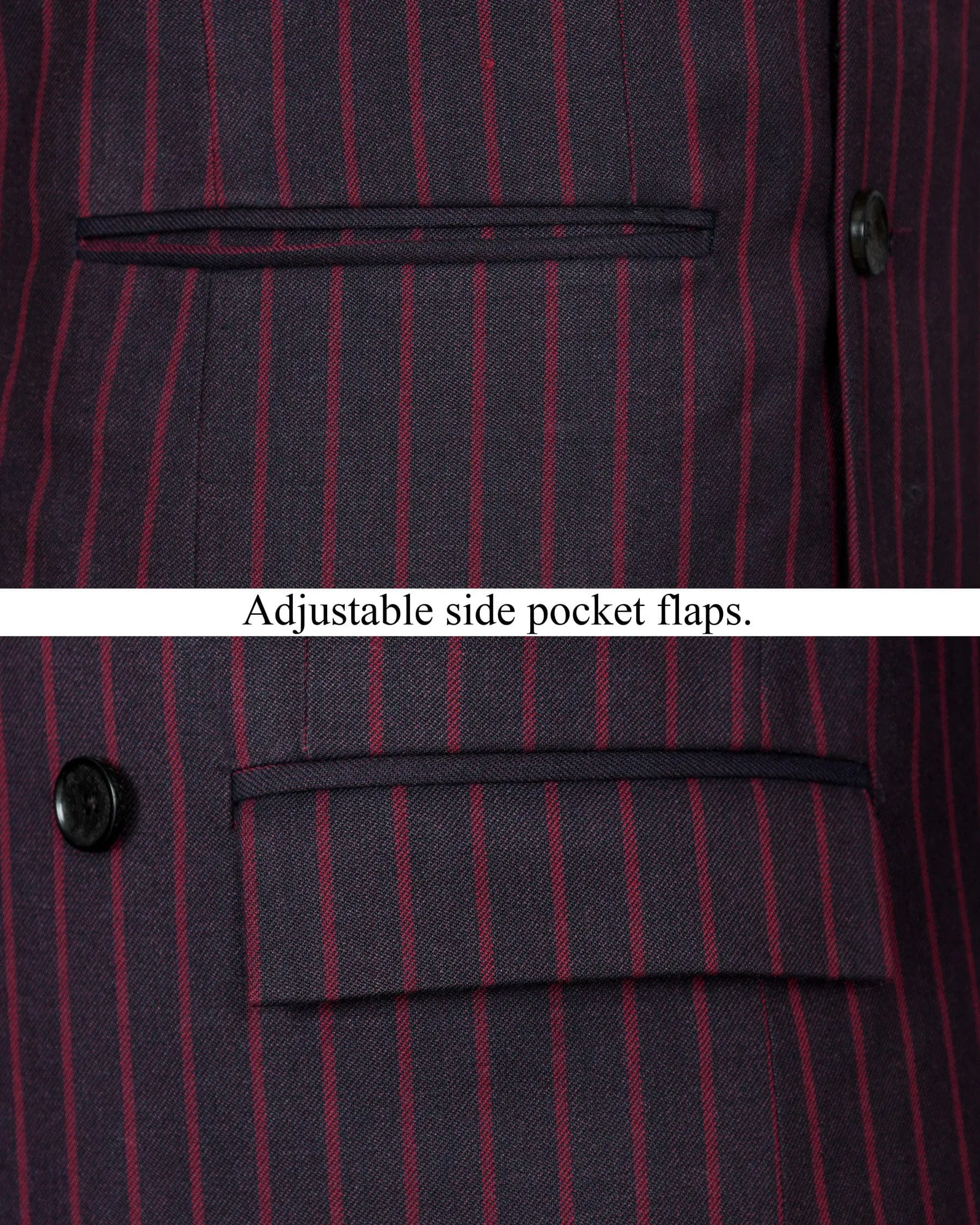 Camelot Pink Tonal Striped Double-Breasted Blazer