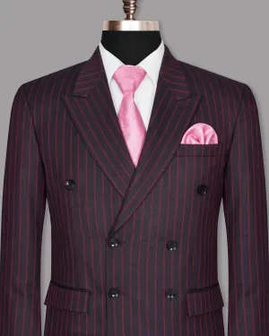 Camelot Pink Tonal Striped Double-Breasted Blazer