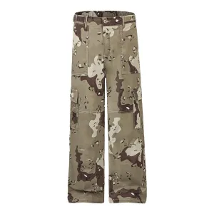 Camouflage Printed Multi-Pocket Straight Overalls Men's Loose Paratrooper Pants American Style Street Casual Wide-Leg Pants