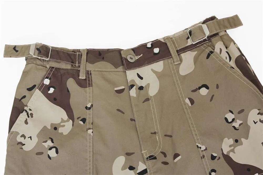 Camouflage Printed Multi-Pocket Straight Overalls Men's Loose Paratrooper Pants American Style Street Casual Wide-Leg Pants