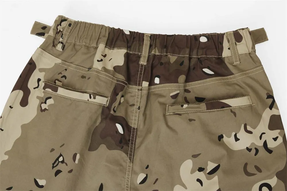 Camouflage Printed Multi-Pocket Straight Overalls Men's Loose Paratrooper Pants American Style Street Casual Wide-Leg Pants