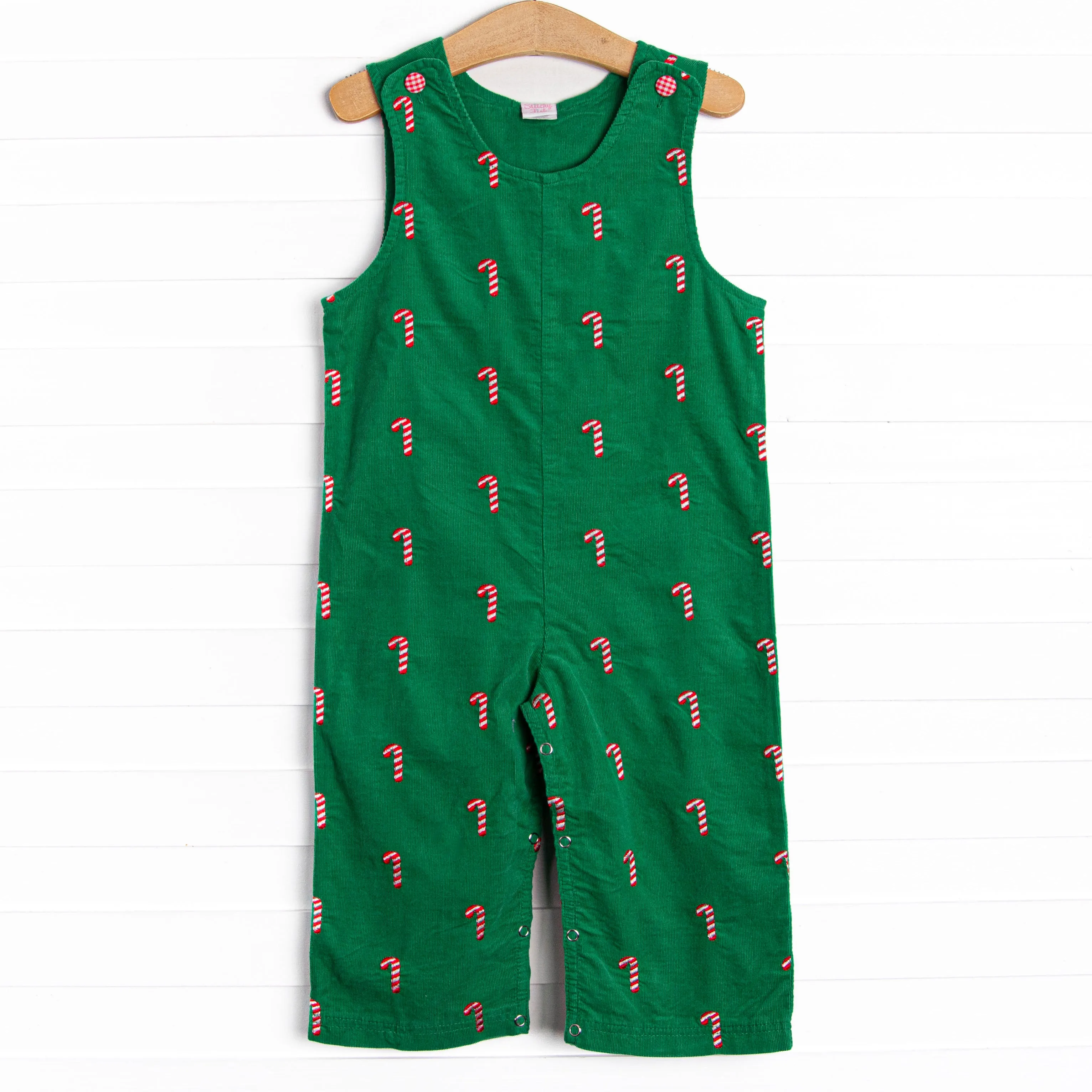 Candy Cane Craze Embroidered Jon Jon, Green